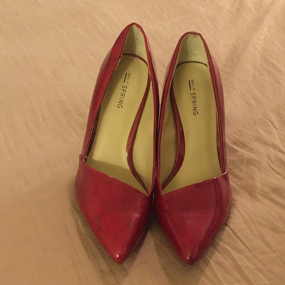 Call it sting red pointed toe pumps
